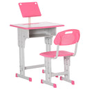 HOMCOM Kids Adjustable Desk and Chair Set- Pink
