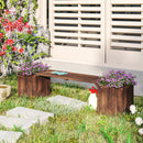 Outsunny Wooden Garden Planter & Bench Combination Garden Raised Bed