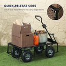 Outsunny Garden Cart With Removable Liner, Quick-Release Sides