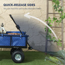 Outsunny Garden Cart With Removable Liner, Quick-Release Sides