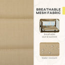 Outsunny 2 PCs Dining Chairs, Stackable Design Aluminium Outdoor Armchairs Khaki