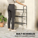 Outsunny 3-Tier Metal Plant Stand, Ladder Shelf Potted Plants Display