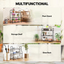 Outsunny 3-Tier Metal Plant Stand, Ladder Shelf Potted Plants Display
