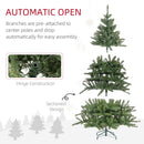 HOMCOM 6ft Artificial Christmas Tree with Warm White LED Light, Metal Base