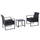 Outsunny Rattan Bistro Set - Black