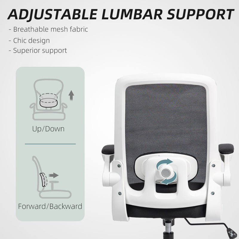 HOMCOM Mesh Desk Chair with Tilt Function, Lumbar Support