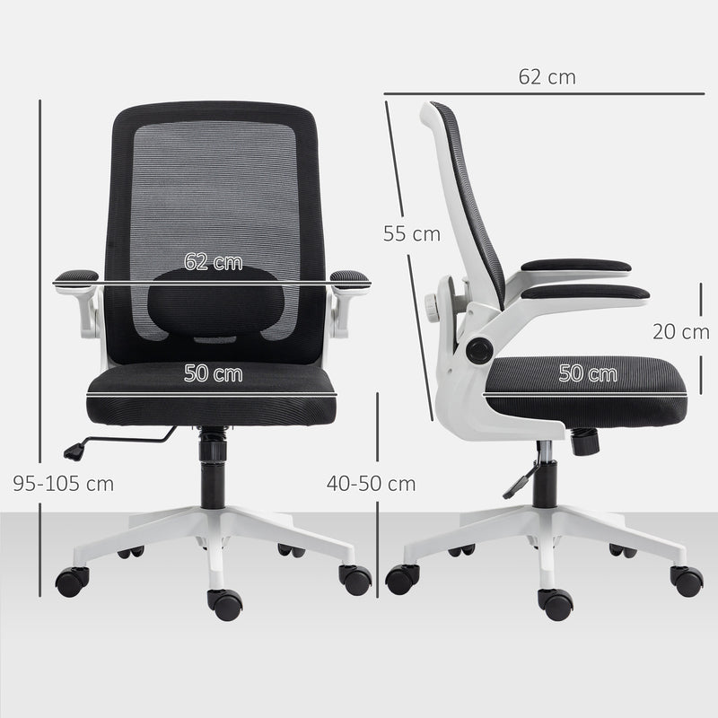 HOMCOM Mesh Desk Chair with Tilt Function, Lumbar Support
