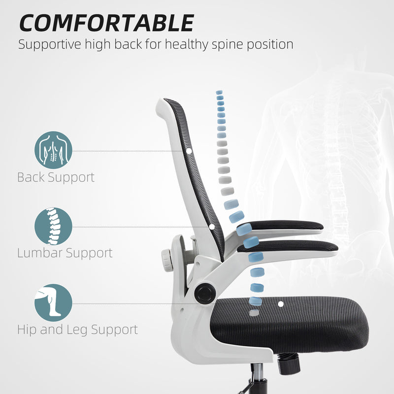 HOMCOM Mesh Desk Chair with Tilt Function, Lumbar Support