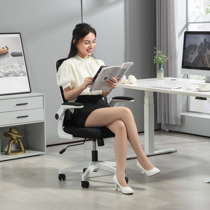 HOMCOM Mesh Desk Chair with Tilt Function, Lumbar Support