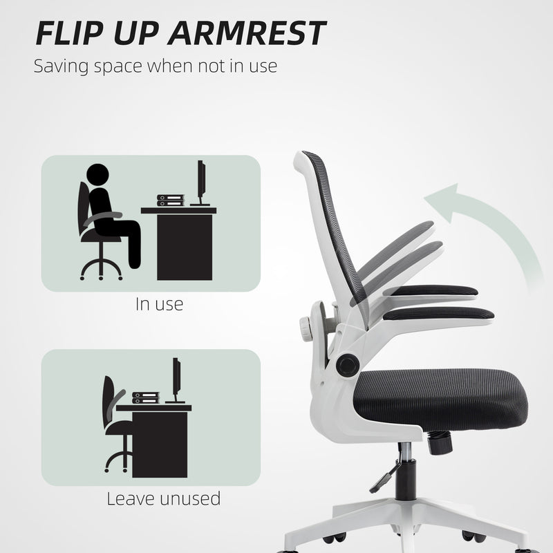 HOMCOM Mesh Desk Chair with Tilt Function, Lumbar Support