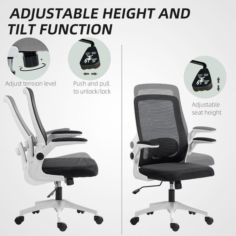 HOMCOM Mesh Desk Chair with Tilt Function, Lumbar Support