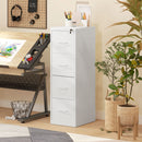 HOMCOM 4 Drawer Filing Cabinet Steel File Cabinet for A4 Letter Size White