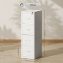 HOMCOM 4 Drawer Filing Cabinet Steel File Cabinet for A4 Letter Size White