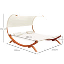 Outsunny Lounger Wooden Double Hammock