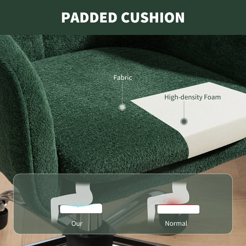 HOMCOM Modern Velvet Office Desk Chair for Bedroom, Living Room