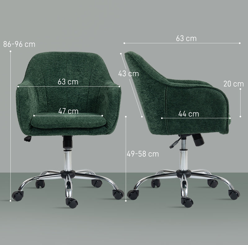 HOMCOM Modern Velvet Office Desk Chair for Bedroom, Living Room