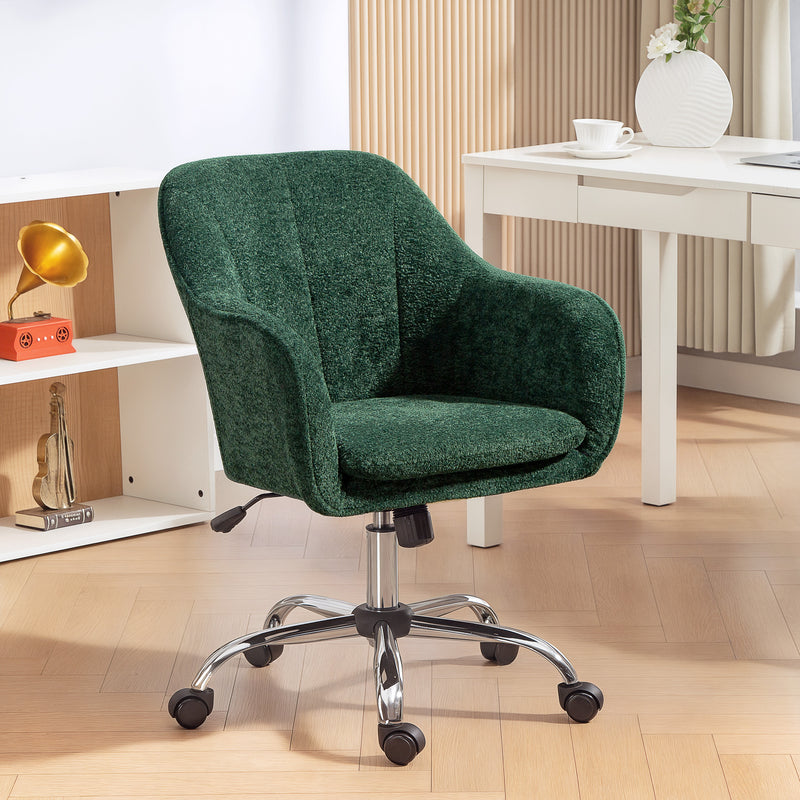 HOMCOM Modern Velvet Office Desk Chair for Bedroom, Living Room