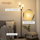 HOMCOM Modern Upright Floor Lamp With 3 Light, Steel Base For Living Room