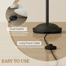 HOMCOM Modern Upright Floor Lamp With 3 Light, Steel Base For Living Room