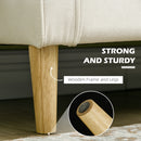 HOMCOM Compact Loveseat Sofa 2 Seater Sofa with Storage and Wood Legs Cream