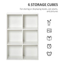 HOMCOM Cubic Cabinet Bookcase Storage Shelves For Home Office, White