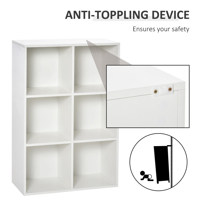 HOMCOM Cubic Cabinet Bookcase Storage Shelves For Home Office, White