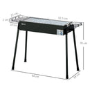 Outsunny Portable Charcoal Barbecue Grill With Seasoning Baskets And Hooks