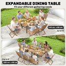 Outsunny Extending Garden Table, Acacia Wood Outdoor Dining Table For 6-8