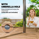 Outsunny Extending Garden Table, Acacia Wood Outdoor Dining Table For 6-8