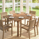 Outsunny Extending Garden Table, Acacia Wood Outdoor Dining Table For 6-8