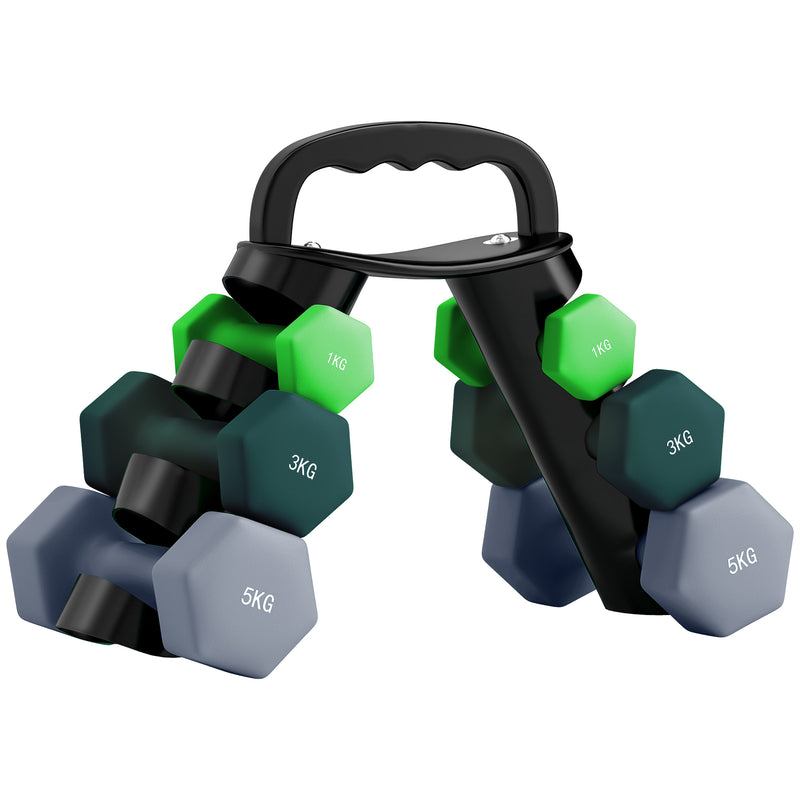 SPORTNOW Dumbbells Set with Storage Rack