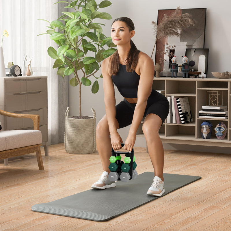 SPORTNOW Dumbbells Set with Storage Rack