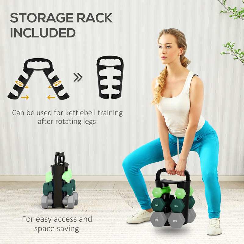 SPORTNOW Dumbbells Set with Storage Rack