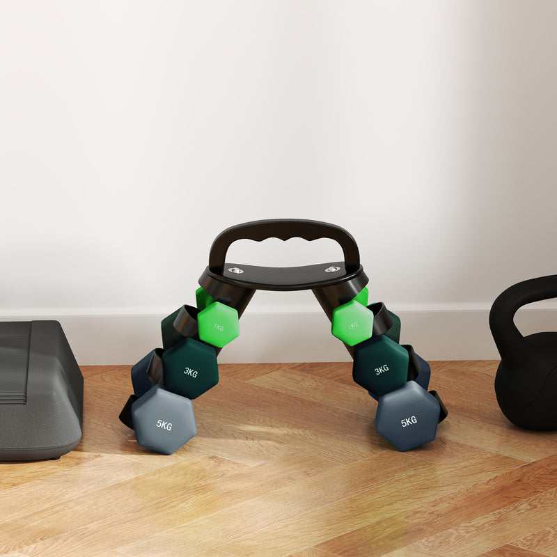 SPORTNOW Dumbbells Set with Storage Rack