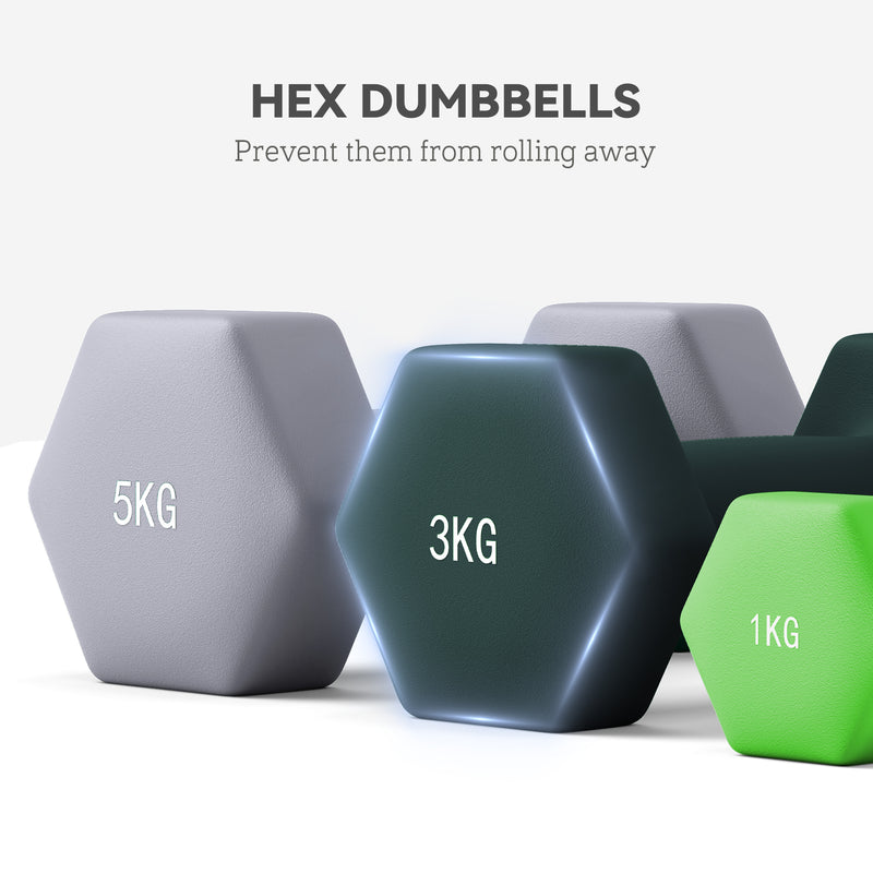 SPORTNOW Dumbbells Set with Storage Rack