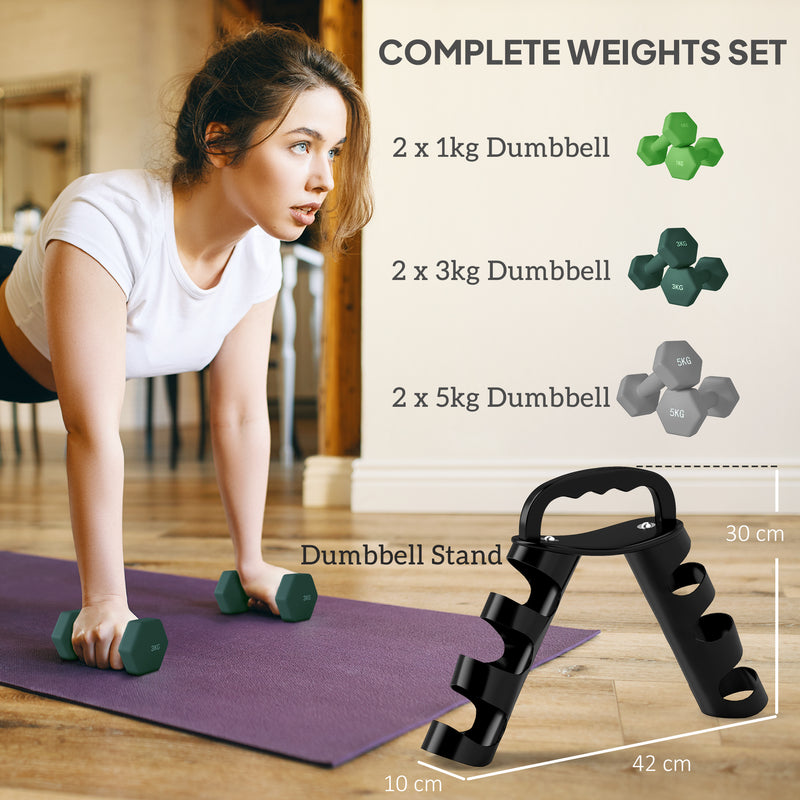 SPORTNOW Dumbbells Set with Storage Rack