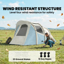 Outsunny Inflatable Camping Tent W/ Air Pump, 2-3 Person Blow Up Tent, Blue