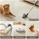 HOMCOM Modern Geometric Rug, Thick Plush, Non-Slip,Cream