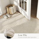 HOMCOM Modern Geometric Rug, Thick Plush, Non-Slip,Cream