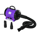 PawHut 2800W Dog Hair Dryer Pet Grooming Blaster Blower Dryer 3 Nozzles, Purple