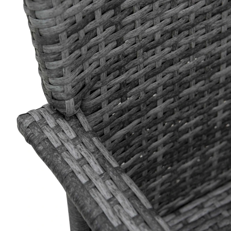 Outsunny Rattan 2 Seater Table & Chair Set - Grey