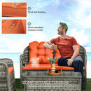 Outsunny 4 Pieces Rattan Sofa Set Outdoor Conservatory Furniture With Cushions