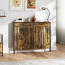 HOMCOM Large Radiator Cover With Drawers And Vertical Slats 119 X 19 X 93cm