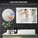 HOMCOM Bathroom Mirror With Bluetooth Lights Demister Pad
