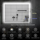 HOMCOM Bathroom Mirror With Bluetooth Lights Demister Pad