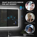 HOMCOM Bathroom Mirror With Bluetooth Lights Demister Pad