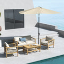 Outsunny 2 X 3(m) Garden Parasol Rectangular Market Umbrella W/ Crank - Brown/Beige/Black/Grey