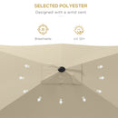 Outsunny 2 X 3(m) Garden Parasol Rectangular Market Umbrella W/ Crank - Brown/Beige/Black/Grey