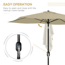 Outsunny 2 X 3(m) Garden Parasol Rectangular Market Umbrella W/ Crank - Brown/Beige/Black/Grey