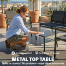 Outsunny 4 Seater Garden Furniture Set, Metal Garden Sofa Set, Grey